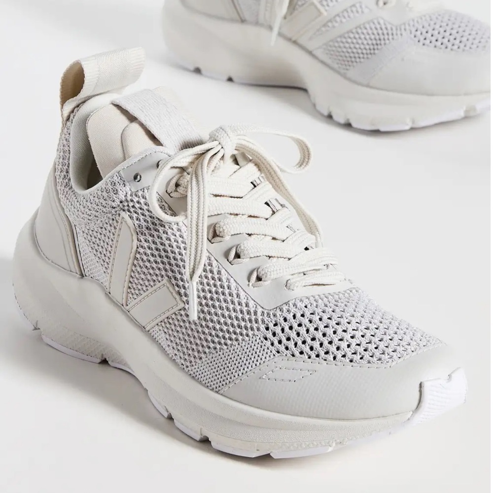 Veja X Rick Owens Performance Runner Style Sneakers in Pearl NIB